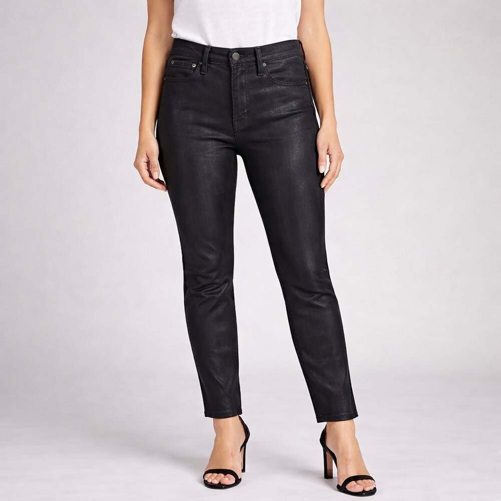 7 For All Mankind Black Metallic Ankle Jeans Size 27